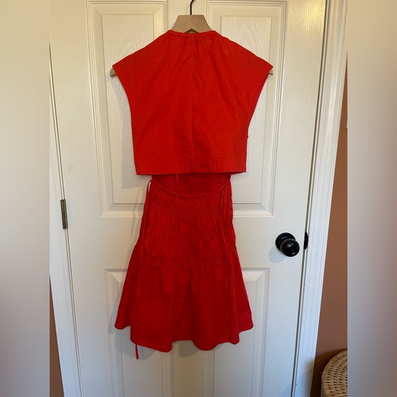 Proenza Schouler White Label Cotton Poplin Midi Dress in Poppy Size XXS - Picture 8 of 12